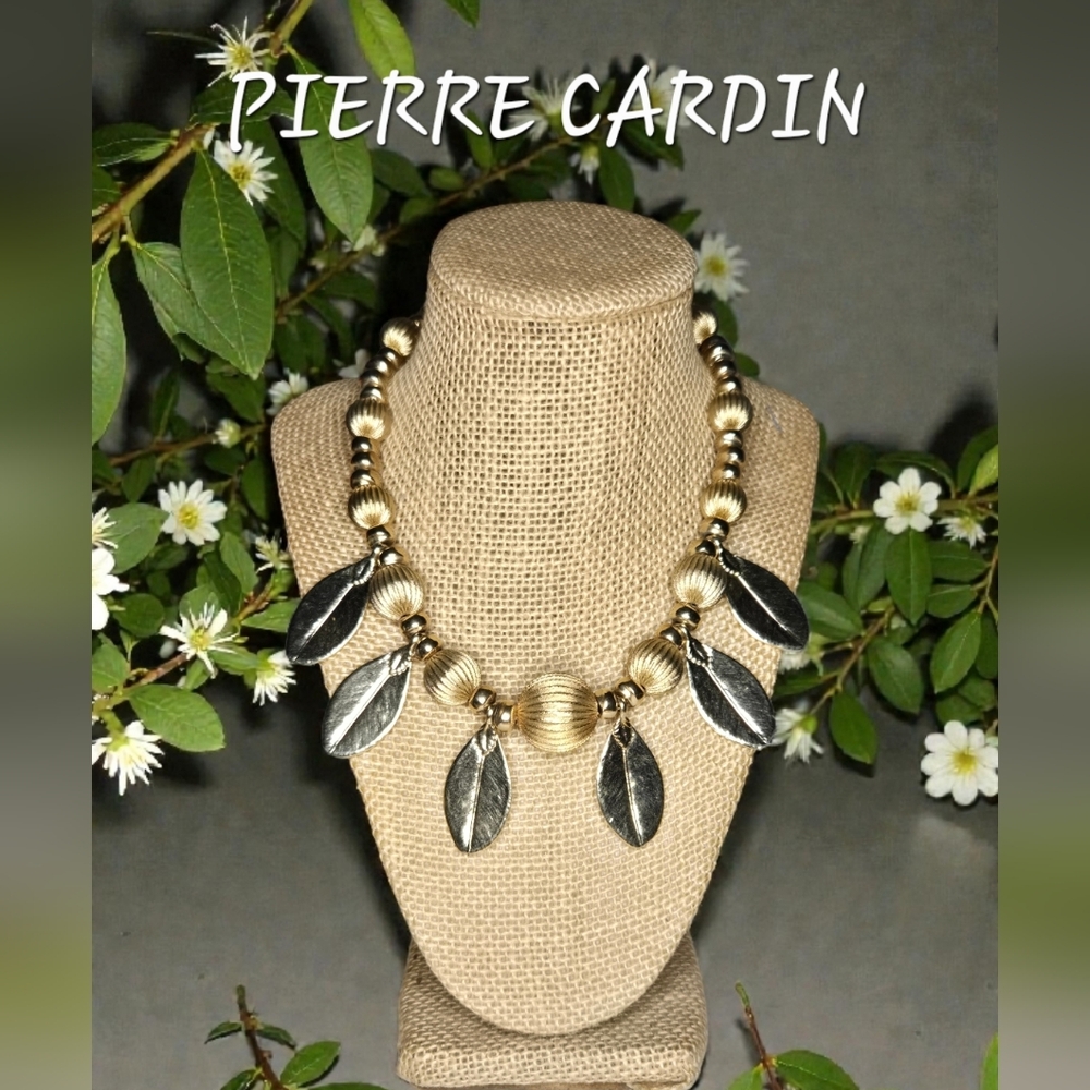 Vtg Pierre Cardin Gold Leaf Necklace